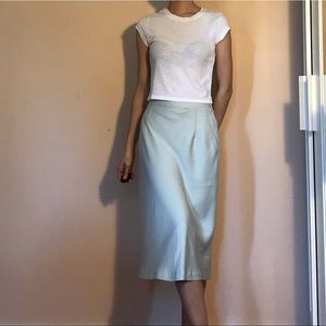Satin green apple slip skirt